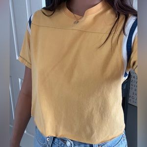 Yellow vintage cropped shirt